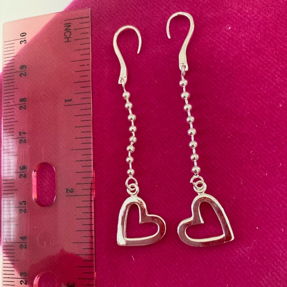 🌟 Silver Heart Set Necklace Bracelet Earrings - Picture 2 of 2